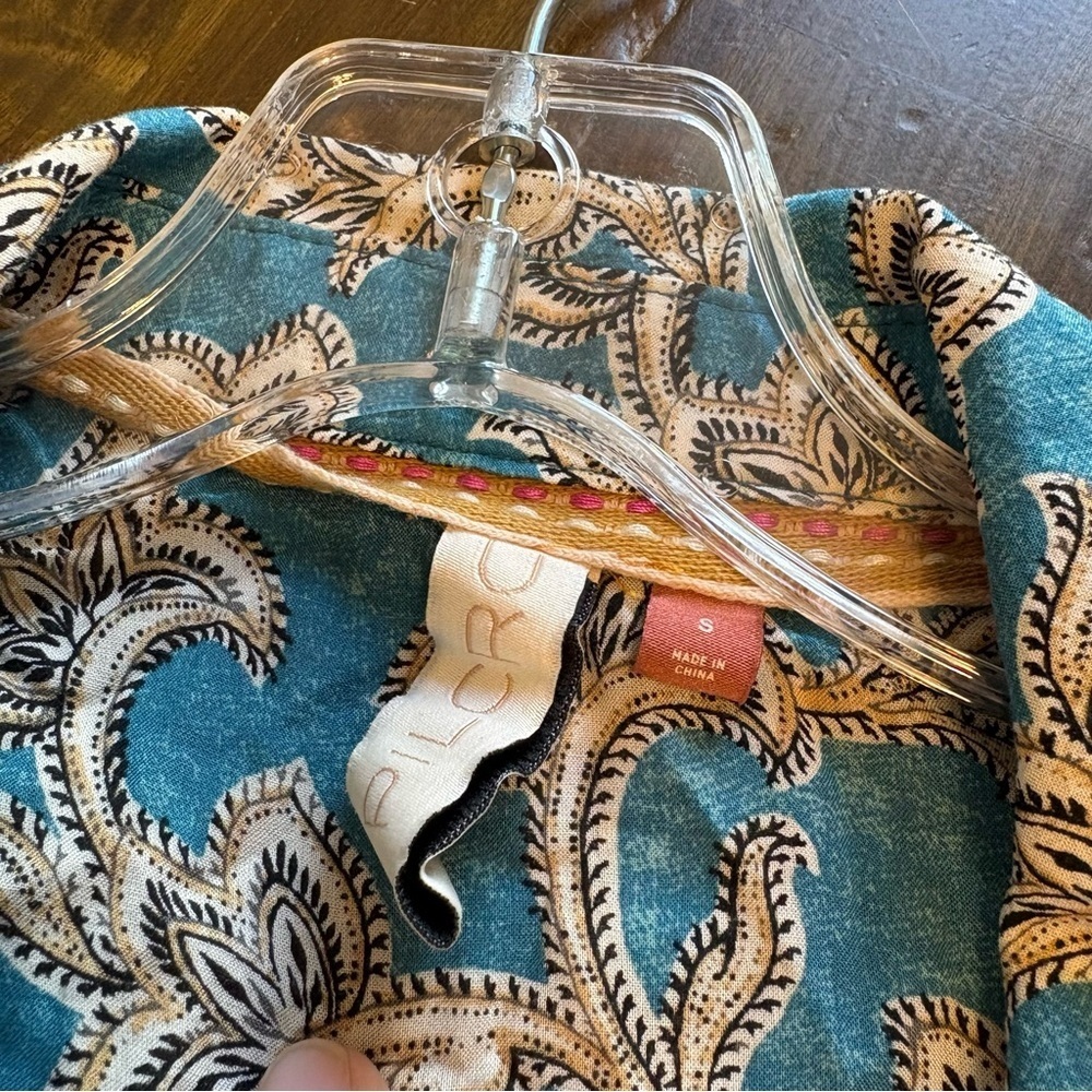 Anthropologie Pilcro Leilani Tunic Buttondown Paisley Utility Front Pockets S - Picture 8 of 10